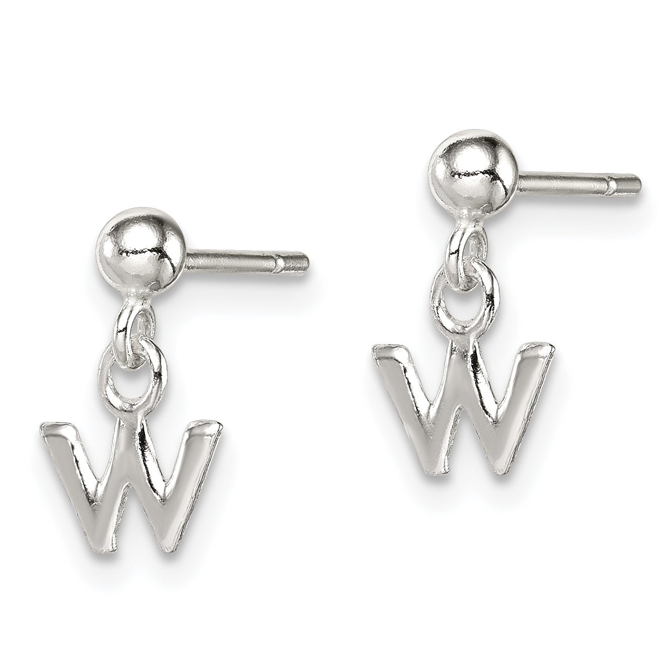 Sterling Silver Polished W Dangle Post Earrings Secondary image