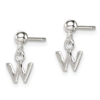 Sterling Silver Polished W Dangle Post Earrings