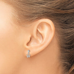 Sterling Silver Polished W Dangle Post Earrings