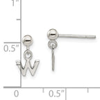 Sterling Silver Polished W Dangle Post Earrings