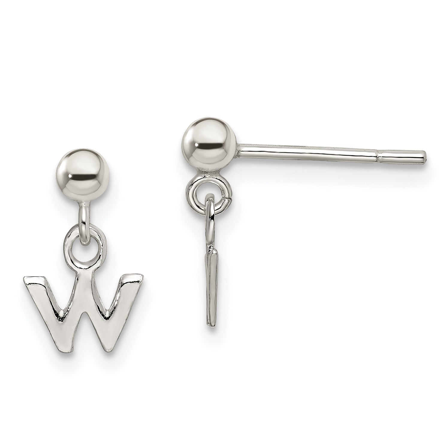 Sterling Silver Polished W Dangle Post Earrings Main image