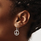 Peace Dangle Earrings in Sterling Silver - Sophia Jewelers
