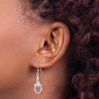 Sterling Silver Polished Stirrup Dangle Earrings - Sophia Jewelers