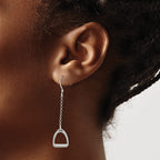Horse Stirrup Dangle Earrings in Sterling Silver - Sophia Jewelers