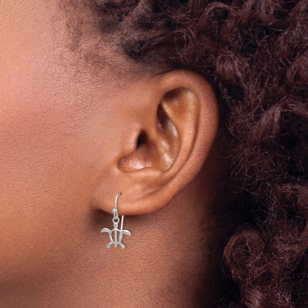 Turtle Dangle Earrings in Sterling Silver - Sophia Jewelers