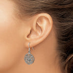 Filigree Circle Dangle Earrings in Sterling Silver, 19mm - Sophia Jewelers
