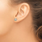 Rhod-Pltd Multicolor Preciosa Crystal Stud Earrings in Sterling Silver - Sophia Jewelers