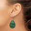 Sterling Silver Polished Cracked Aventurine Green Teardrop Dangle Earrings