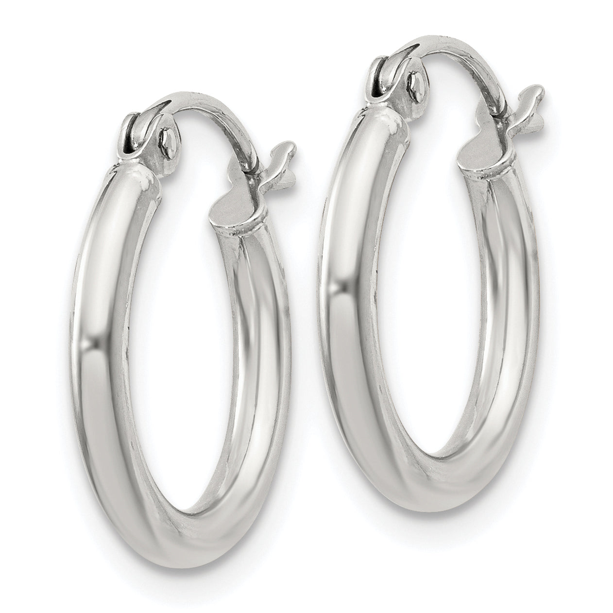 Sterling Silver 2mm Round Hoop Earrings Secondary image