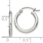 Sterling Silver 2mm Round Hoop Earrings