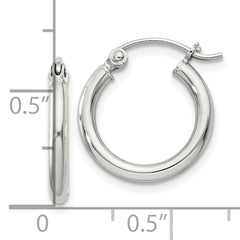 Sterling Silver 2mm Round Hoop Earrings