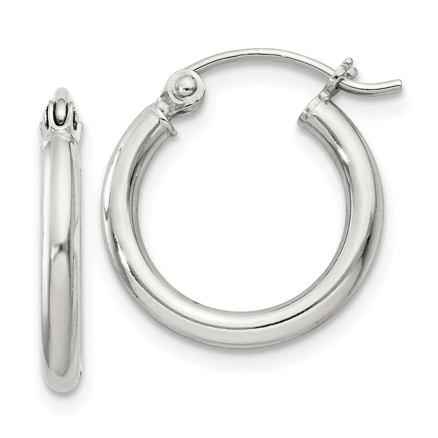Sterling Silver 2mm Round Hoop Earrings Main image