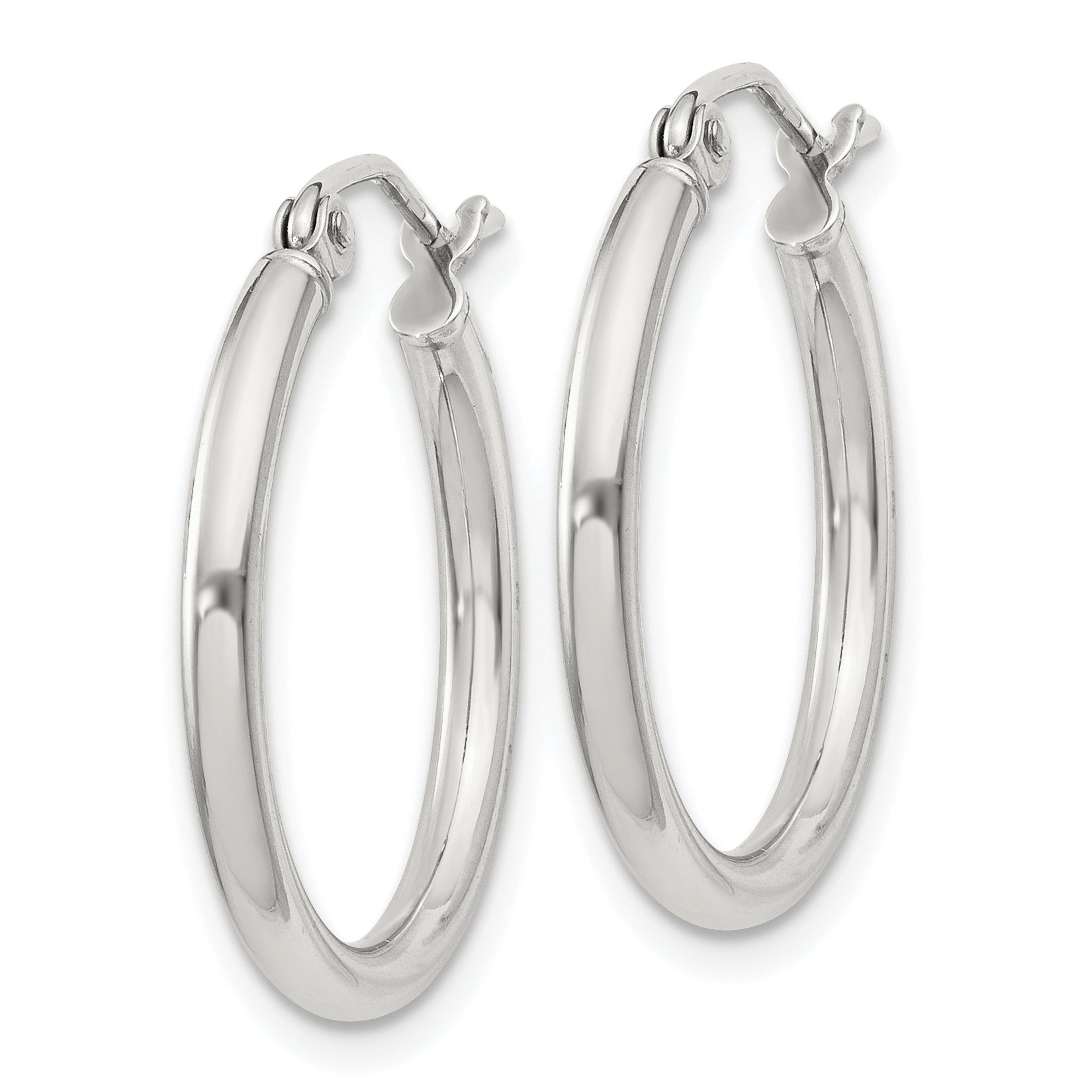 Sterling Silver 2mm Round Hoop Earrings Secondary image
