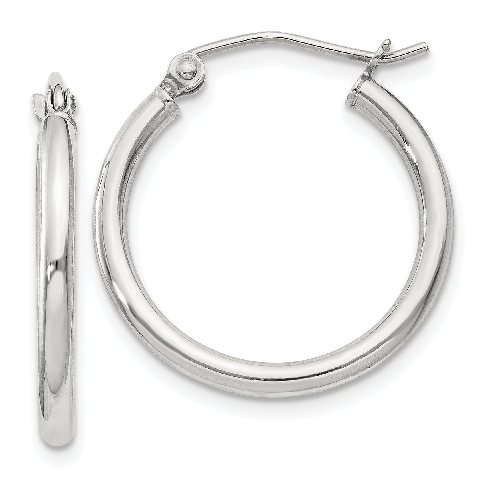 Sterling Silver 2mm Round Hoop Earrings Main image