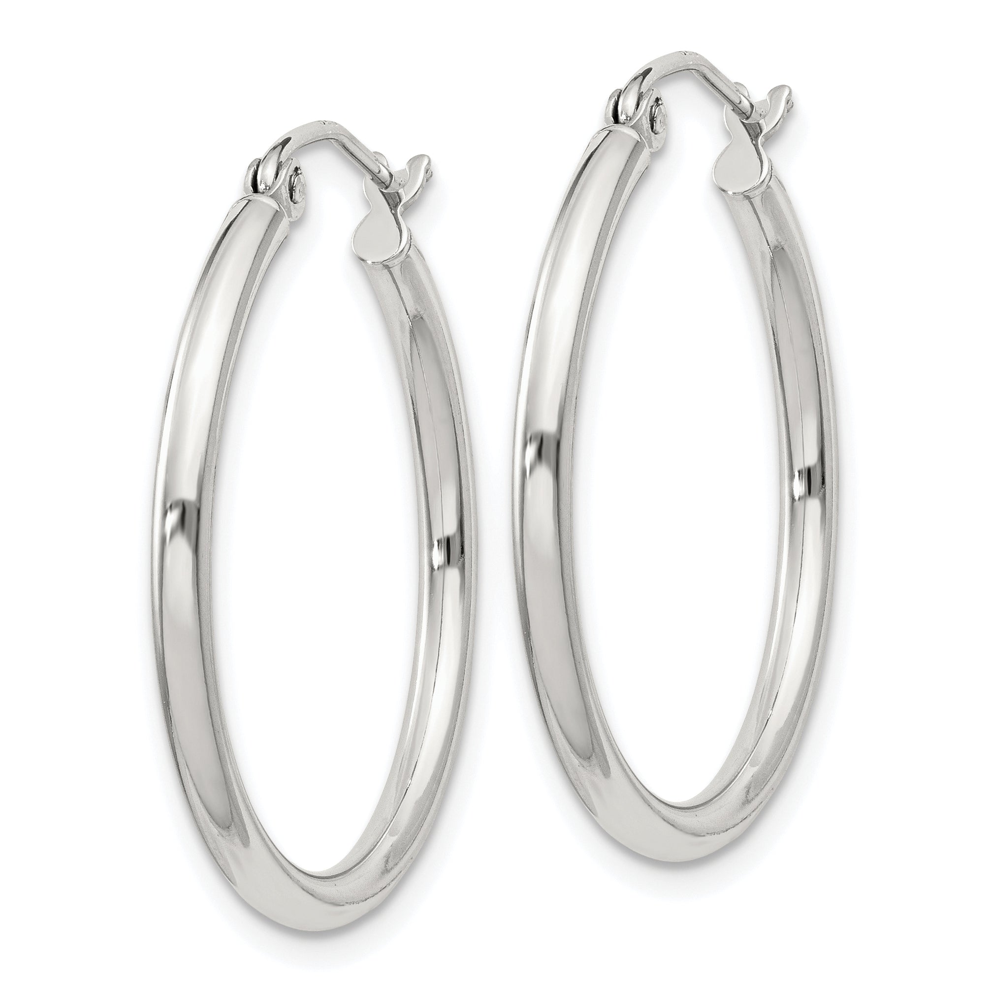 Sterling Silver 2mm Round Hoop Earrings Secondary image