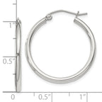 Sterling Silver 2mm Round Hoop Earrings