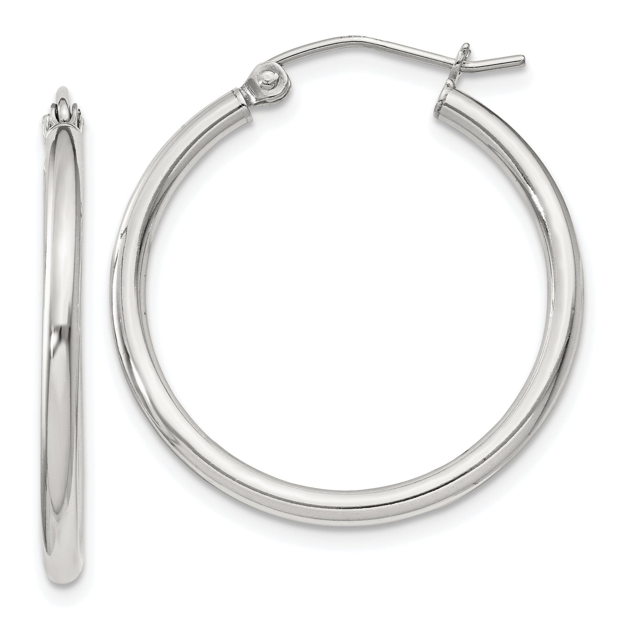 Sterling Silver 2mm Round Hoop Earrings Main image
