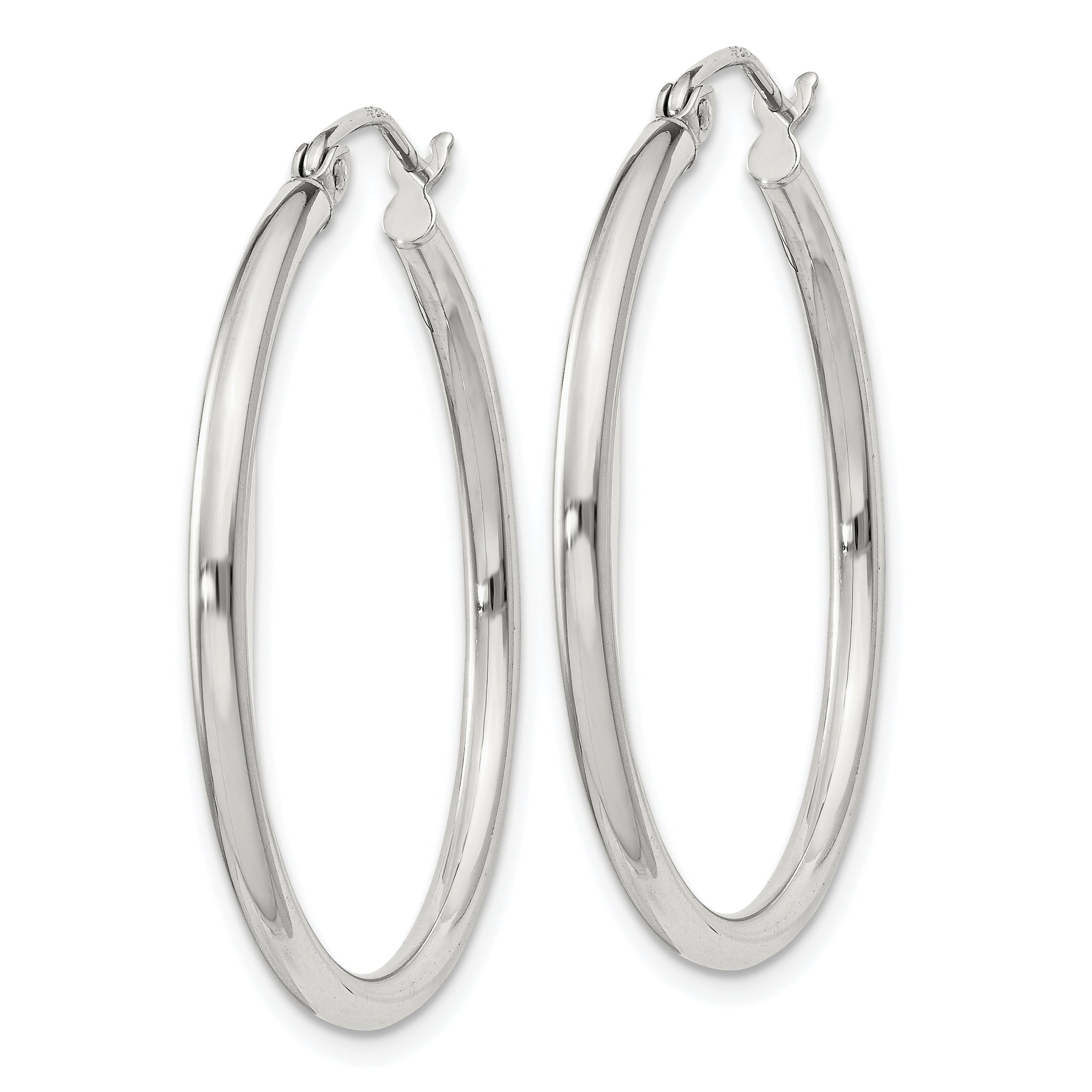 Sterling Silver 2mm Round Hoop Earrings Secondary image