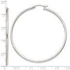 Sterling Silver 2mm Round Hoop Earrings