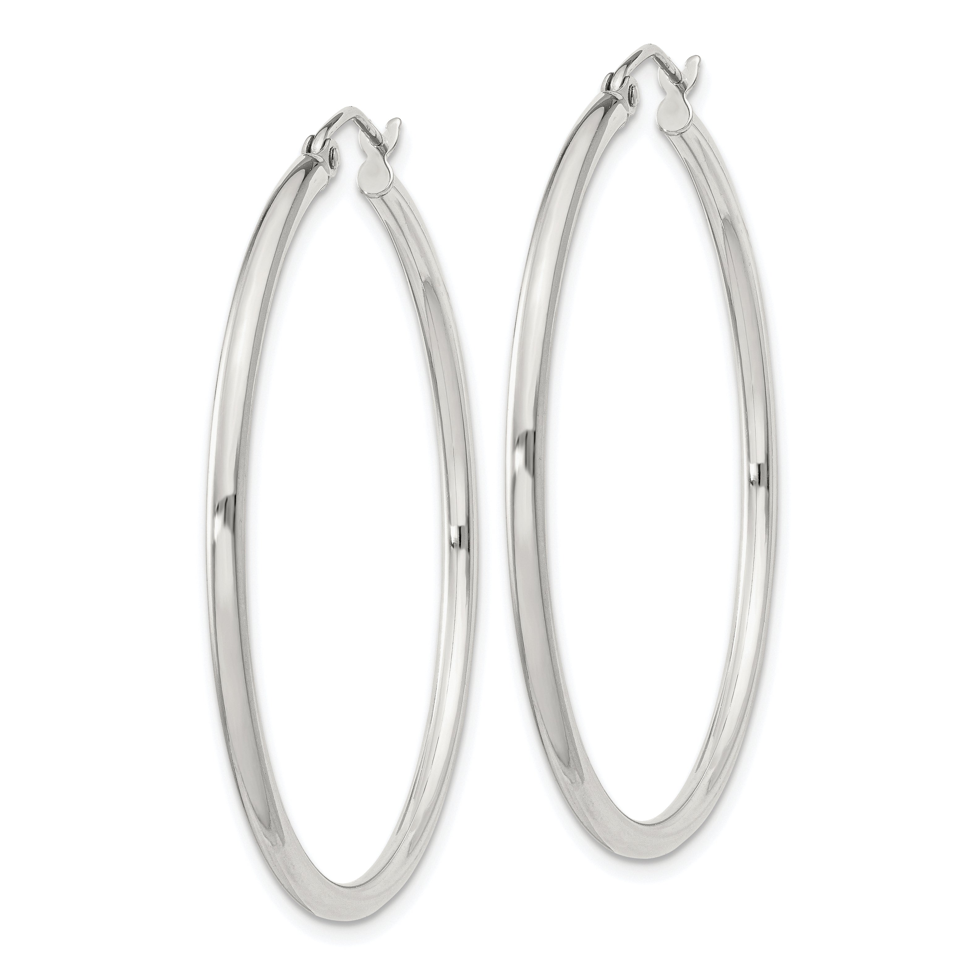 Sterling Silver 2mm Round Hoop Earrings Secondary image