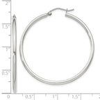 Sterling Silver 2mm Round Hoop Earrings