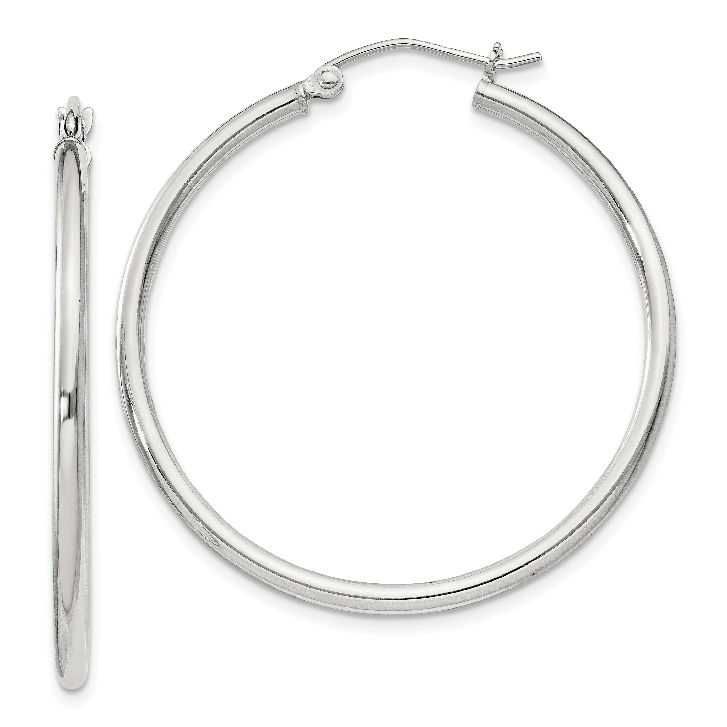 Sterling Silver 2mm Round Hoop Earrings Main image