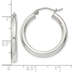 Sterling Silver 3mm Round Hoop Earrings