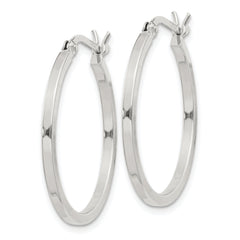 Sterling Silver 1.5x25mm Hoop Earrings