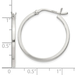 Sterling Silver 1.5x25mm Hoop Earrings