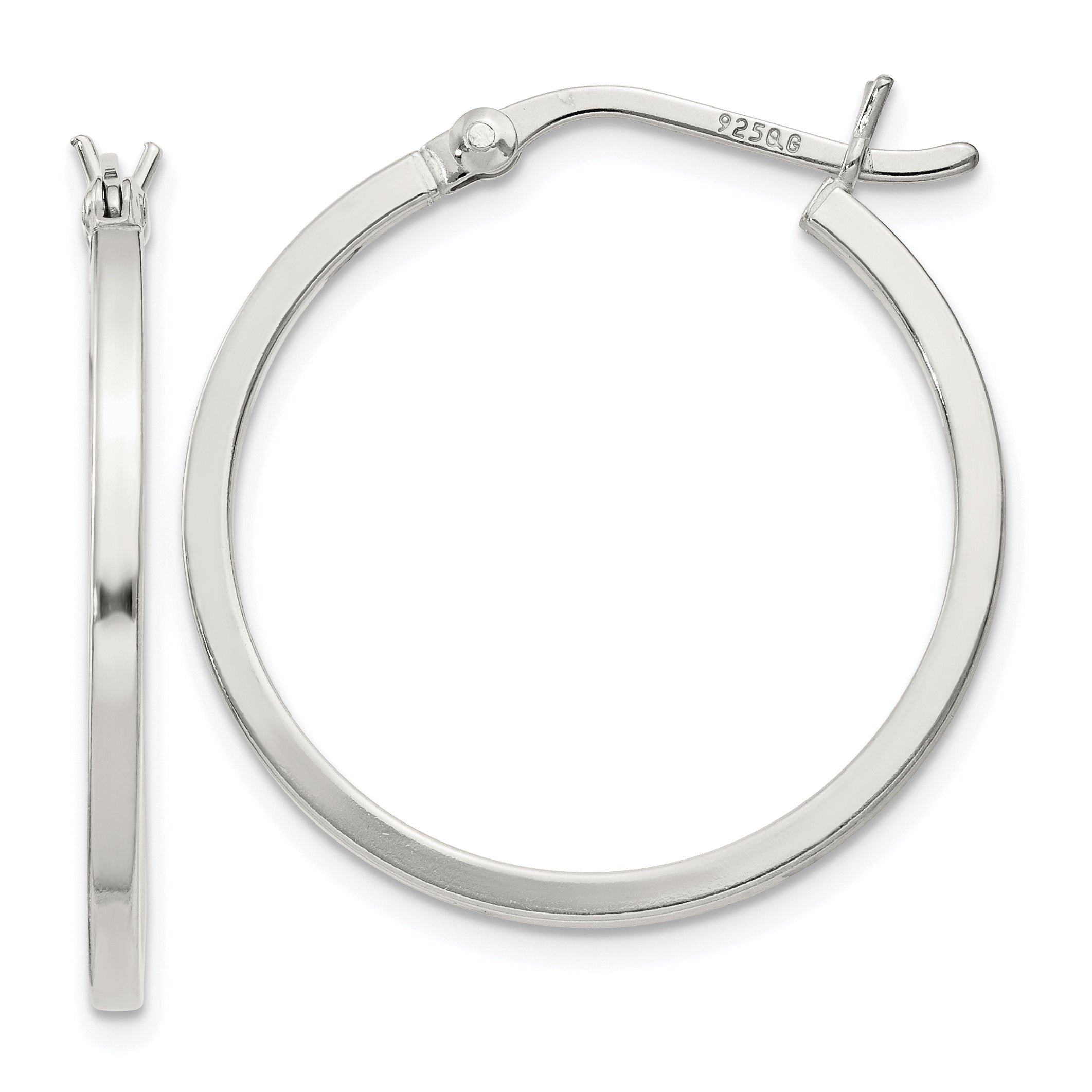 Sterling Silver 1.5x25mm Hoop Earrings Main image