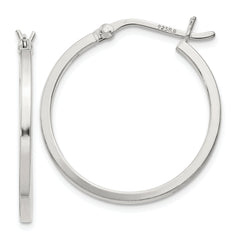 Sterling Silver 1.5x25mm Hoop Earrings