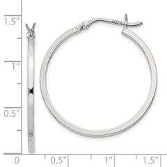 Sterling Silver 1.5x30mm Hoop Earrings