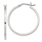 Sterling Silver 1.5x30mm Hoop Earrings
