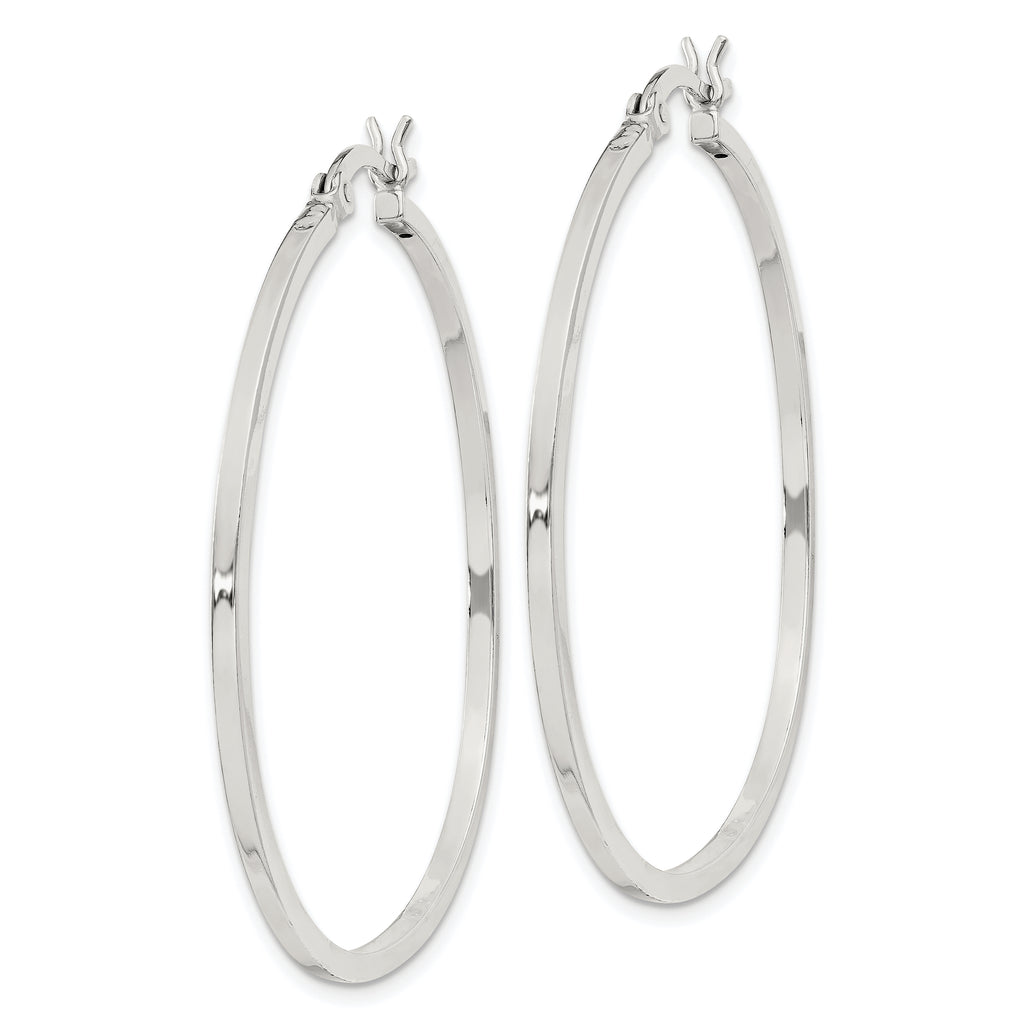 Sterling Silver 1.5x40mm Hoop Earrings