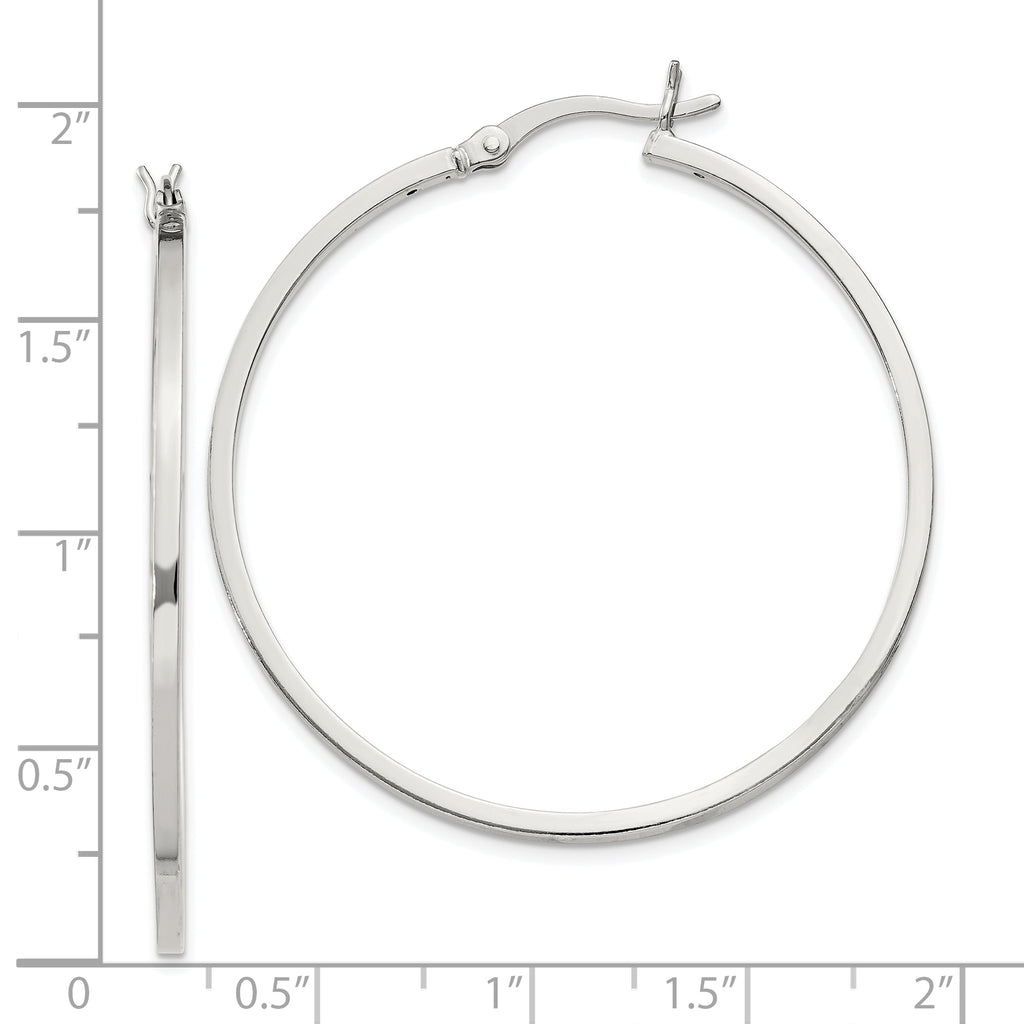 Sterling Silver 1.5x40mm Hoop Earrings