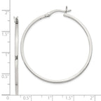 Sterling Silver 1.5x40mm Hoop Earrings