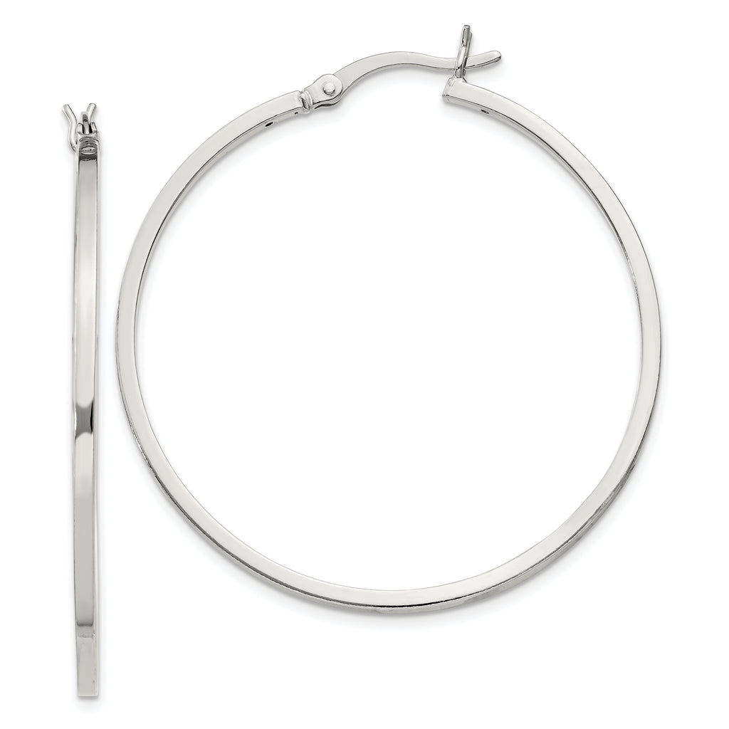 Sterling Silver 1.5x40mm Hoop Earrings
