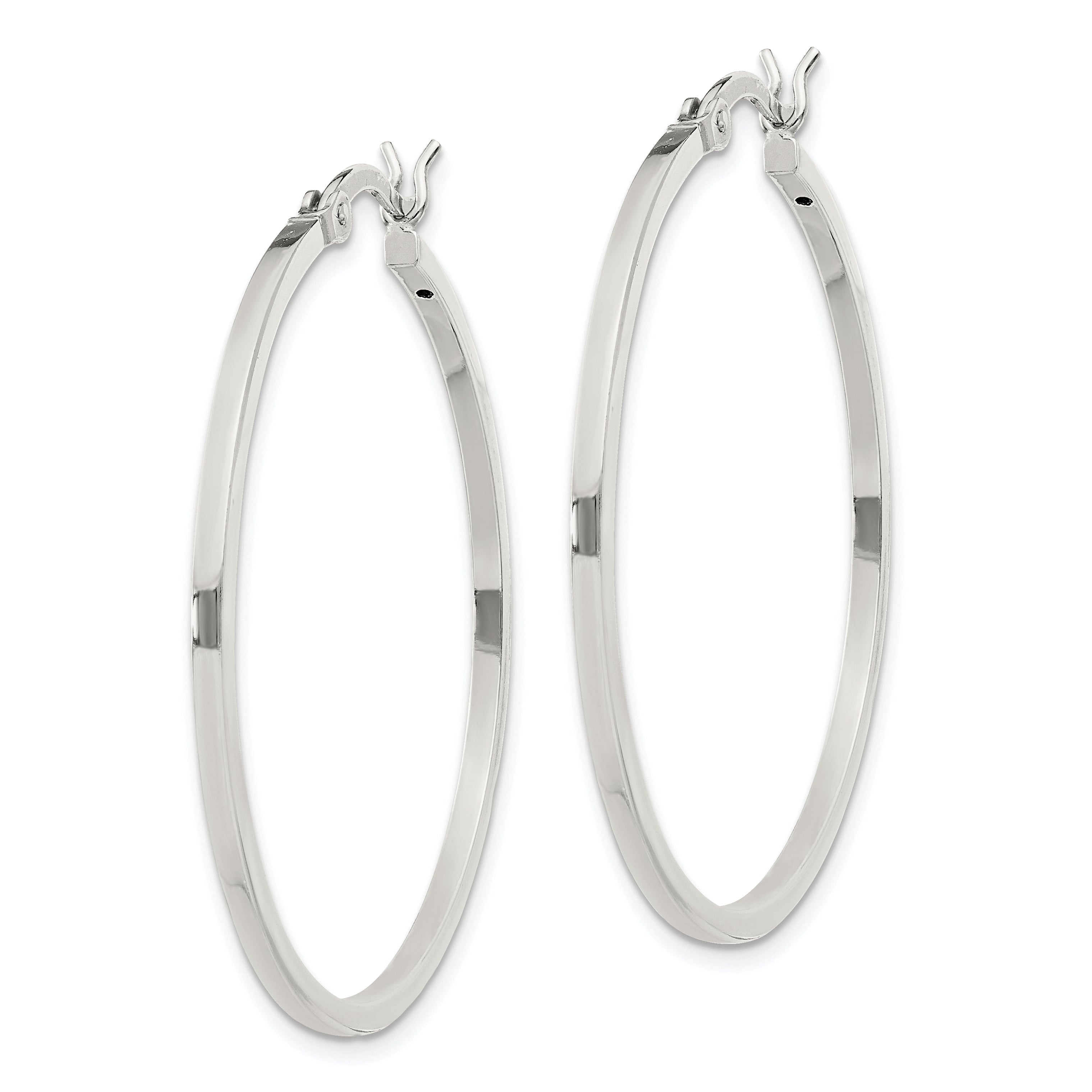Sterling Silver 1.5x35mm Hoop Earrings Secondary image