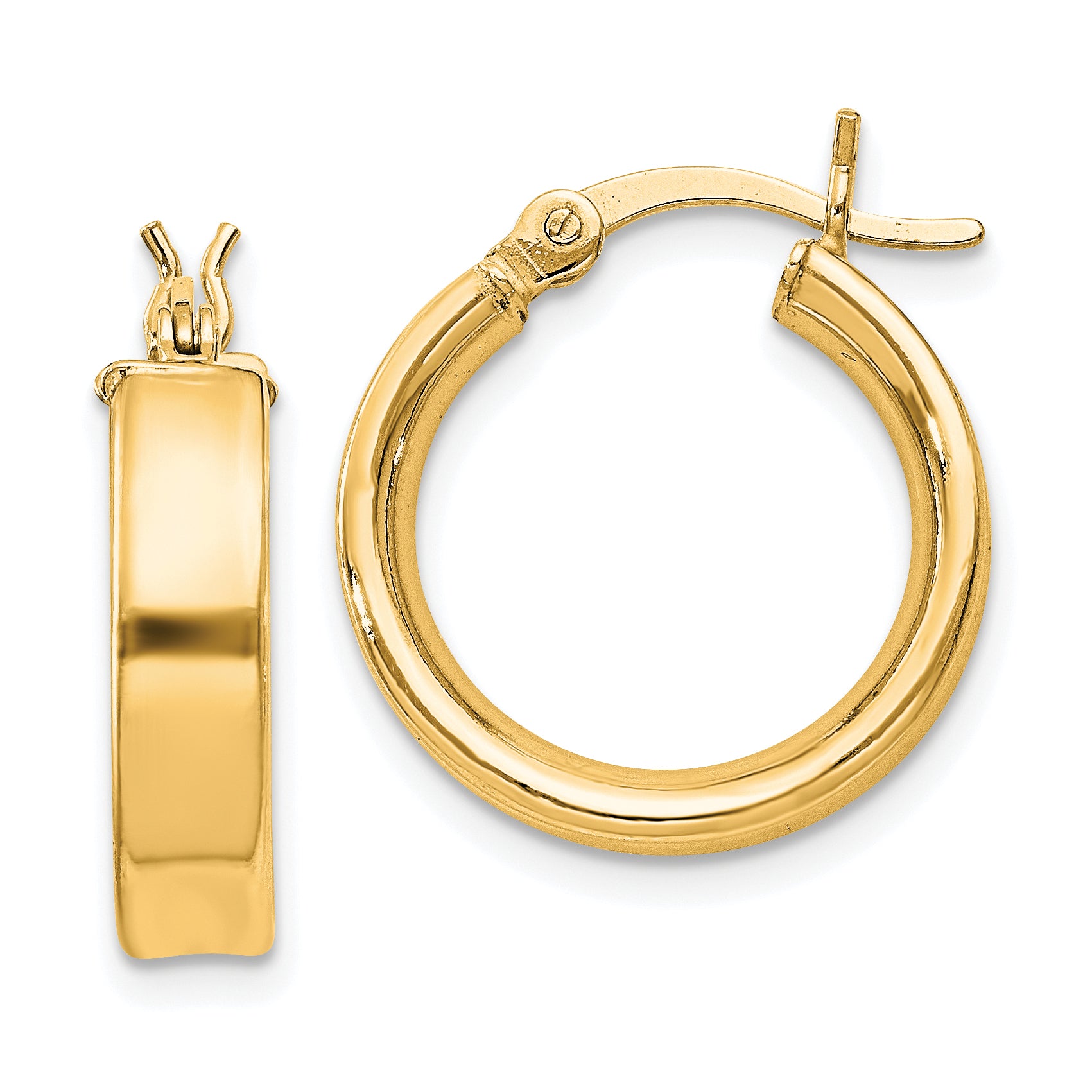 Sterling Silver Flash Gold-plated 4x16mm Hoop Earrings Main image