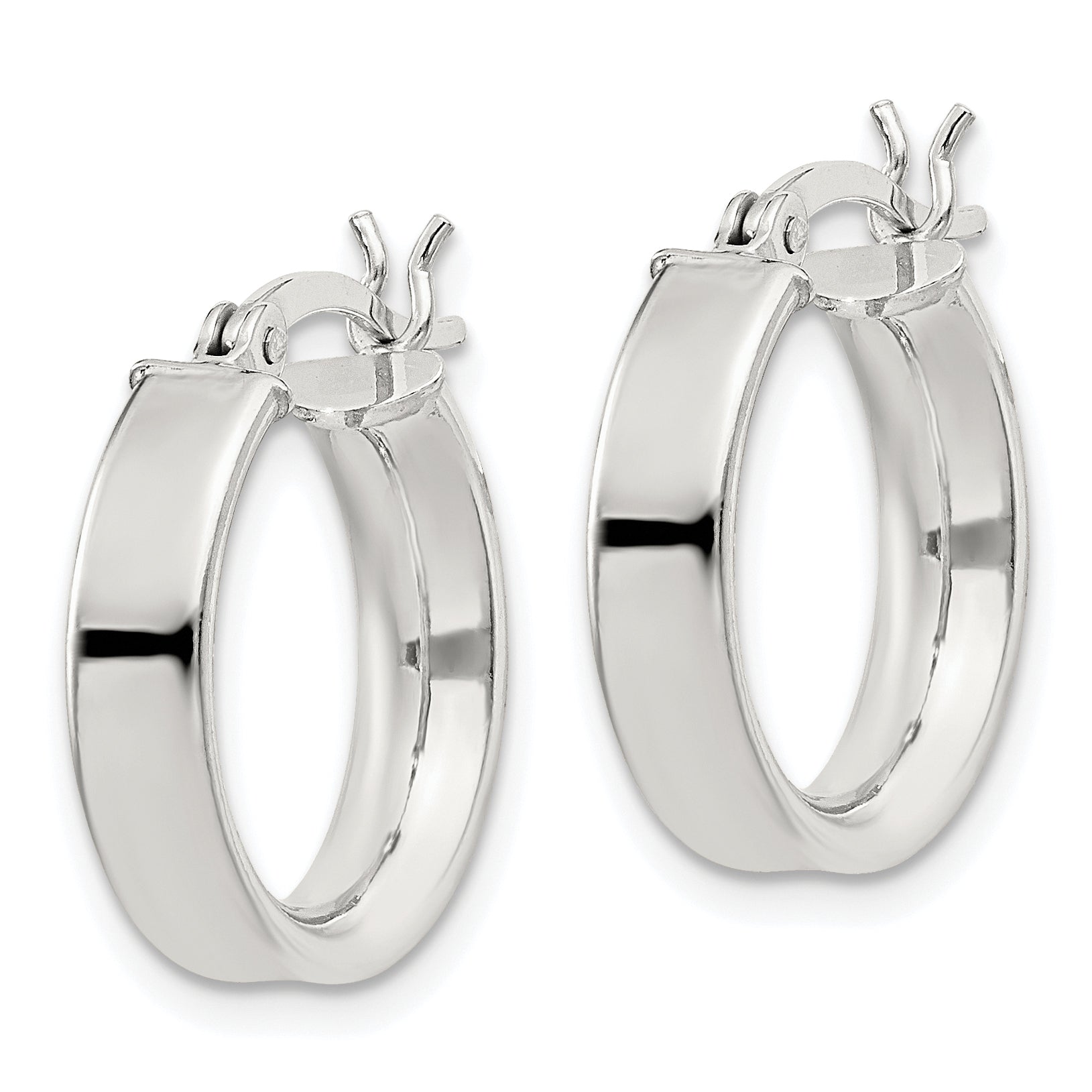 Sterling Silver 4x16mm Hoop Earrings Secondary image
