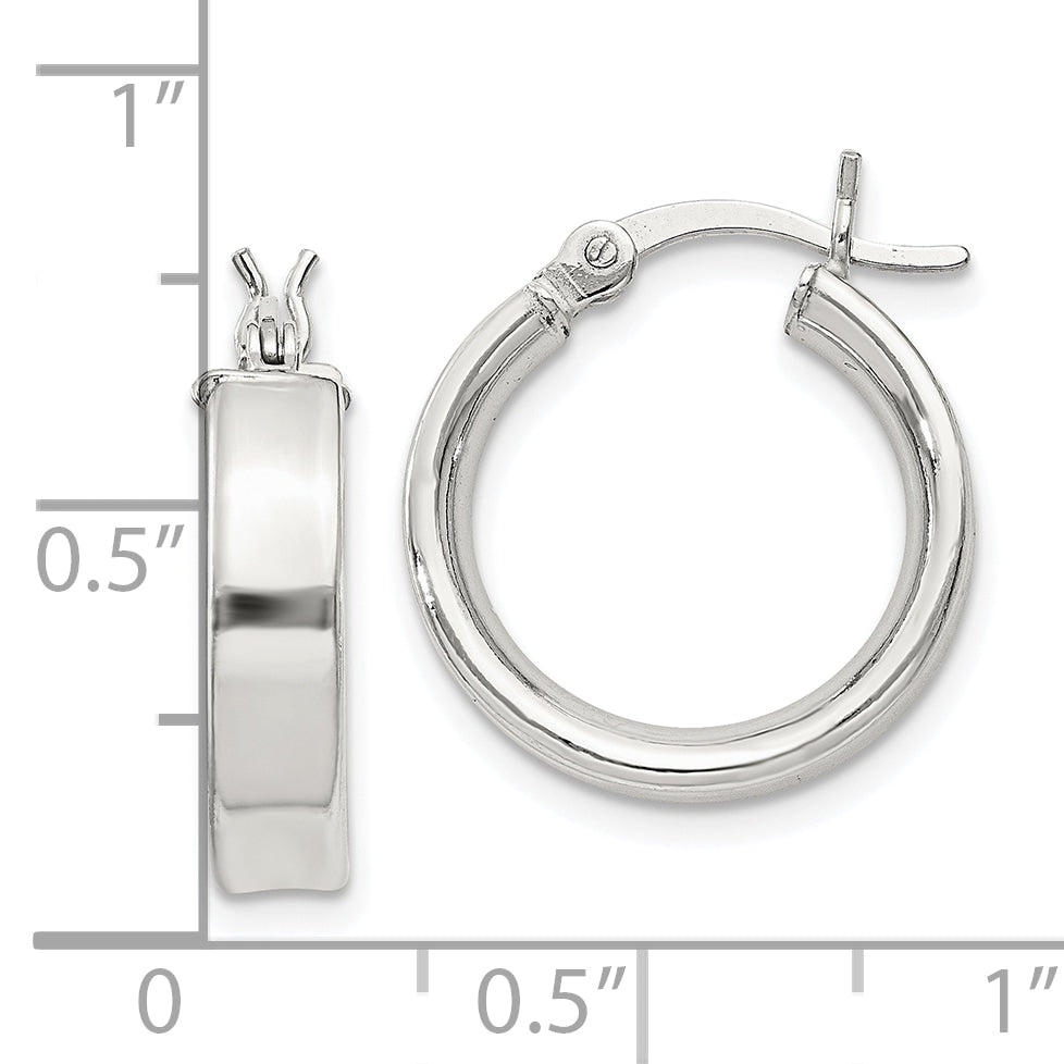Sterling Silver 4x16mm Hoop Earrings
