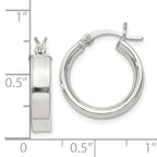 Sterling Silver 4x16mm Hoop Earrings