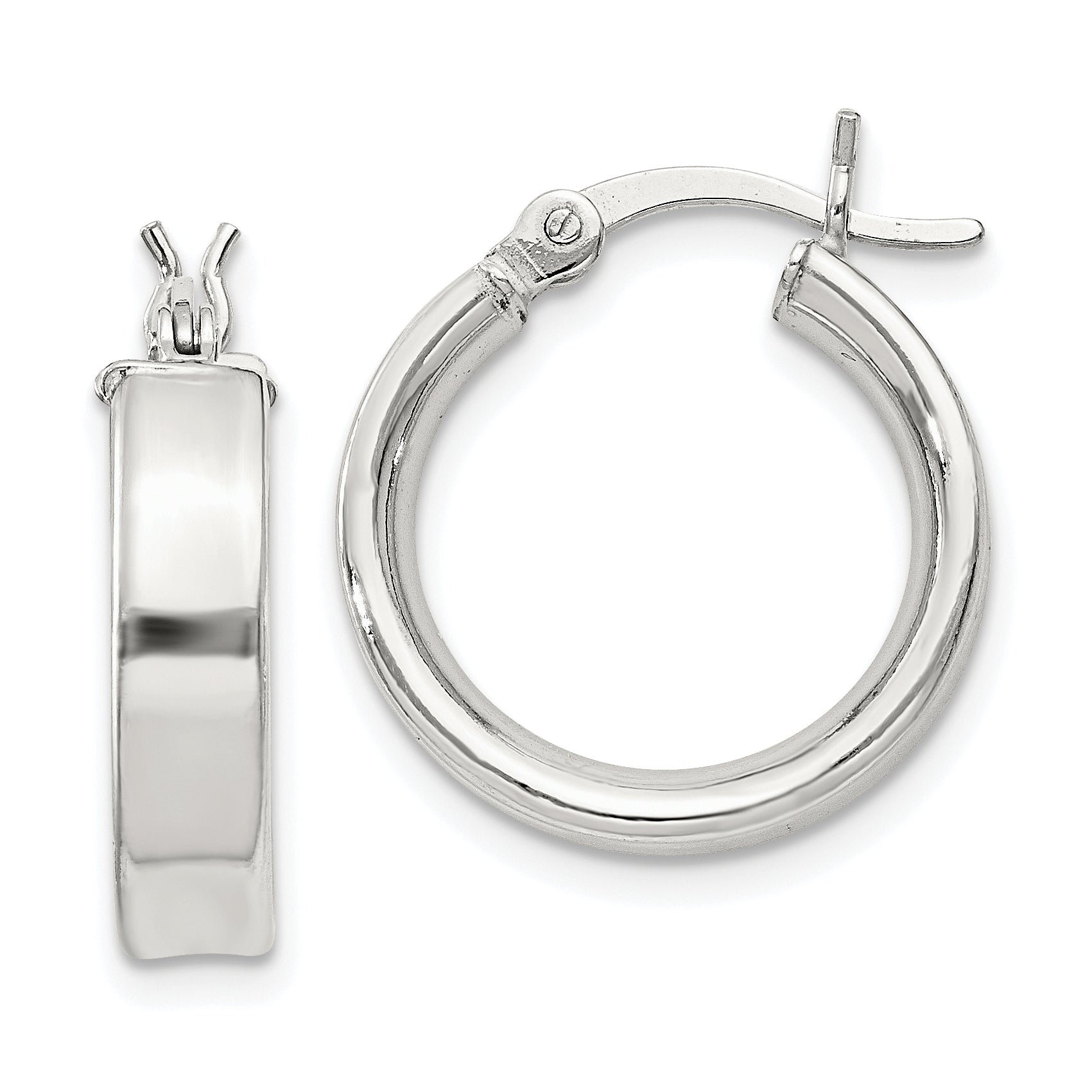 Sterling Silver 4x16mm Hoop Earrings Main image