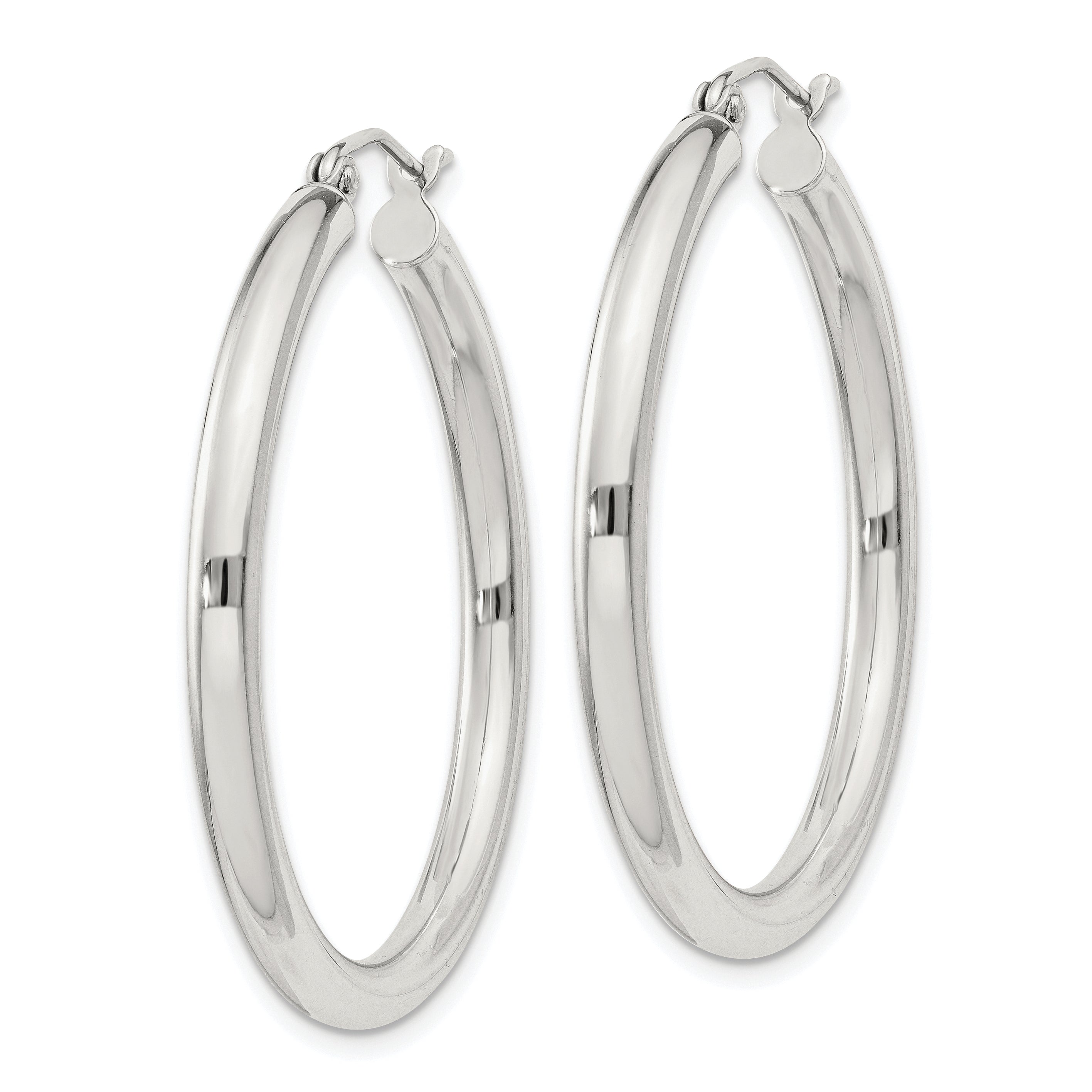 Sterling Silver 3mm Round Hoop Earrings Secondary image