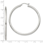 Sterling Silver 3mm Round Hoop Earrings