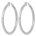 Sterling Silver Rhodium-plated 3mm Round Hoop Earrings - Sophia Jewelers