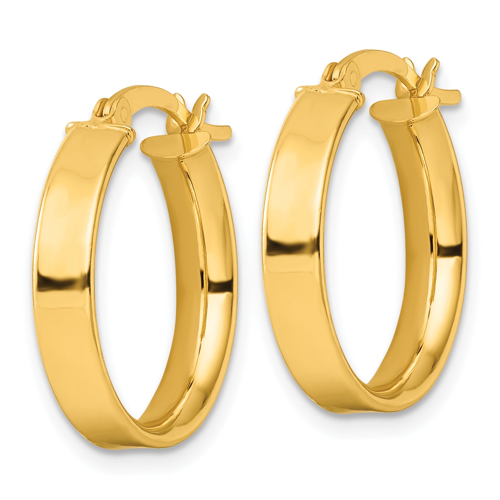 Sterling Silver Flash Gold-plated 4.25x20mm Hoop Earrings