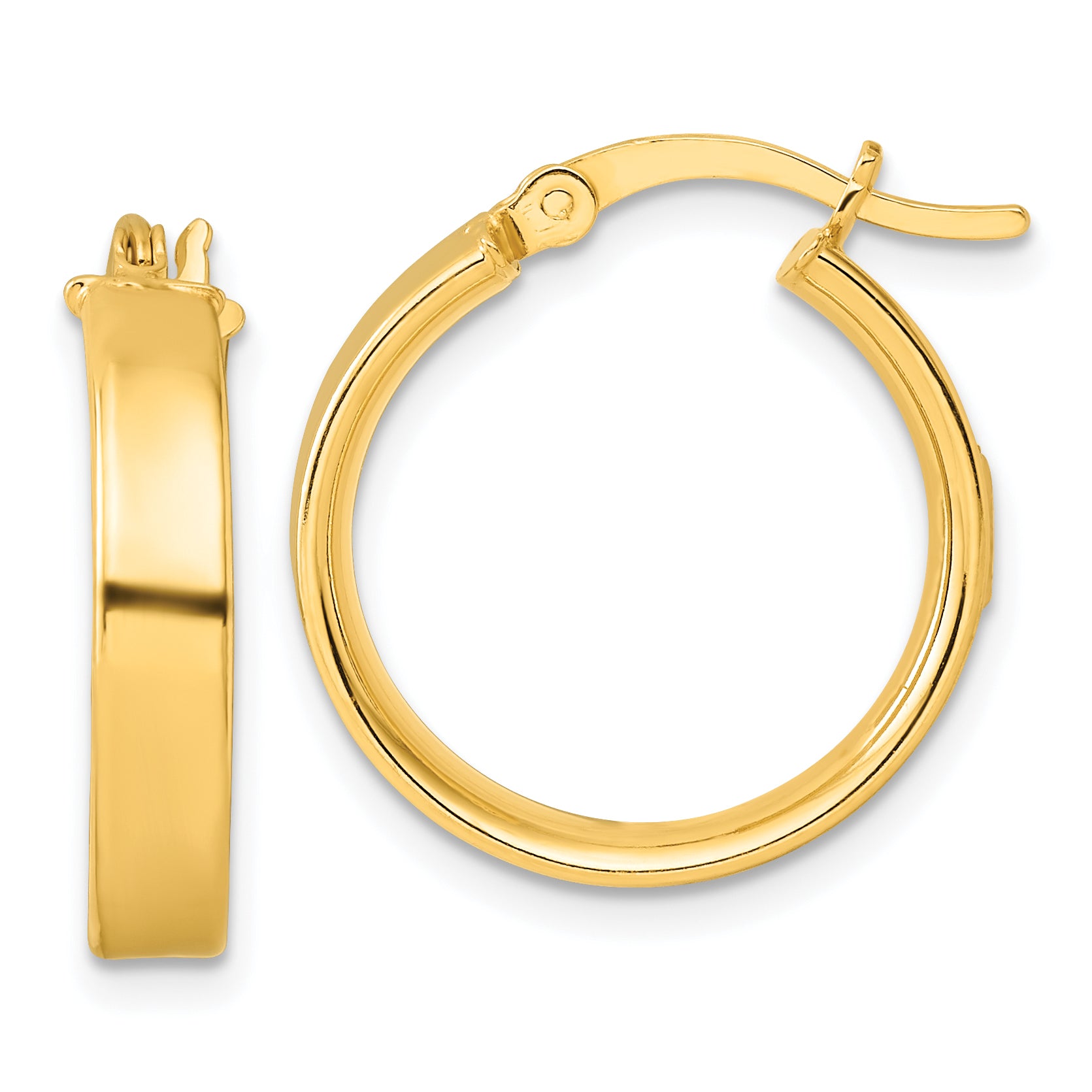 Sterling Silver Flash Gold-plated 4.25x20mm Hoop Earrings Main image