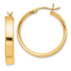 Sterling Silver Flash Gold-plated 4.25x25mm Hoop Earrings