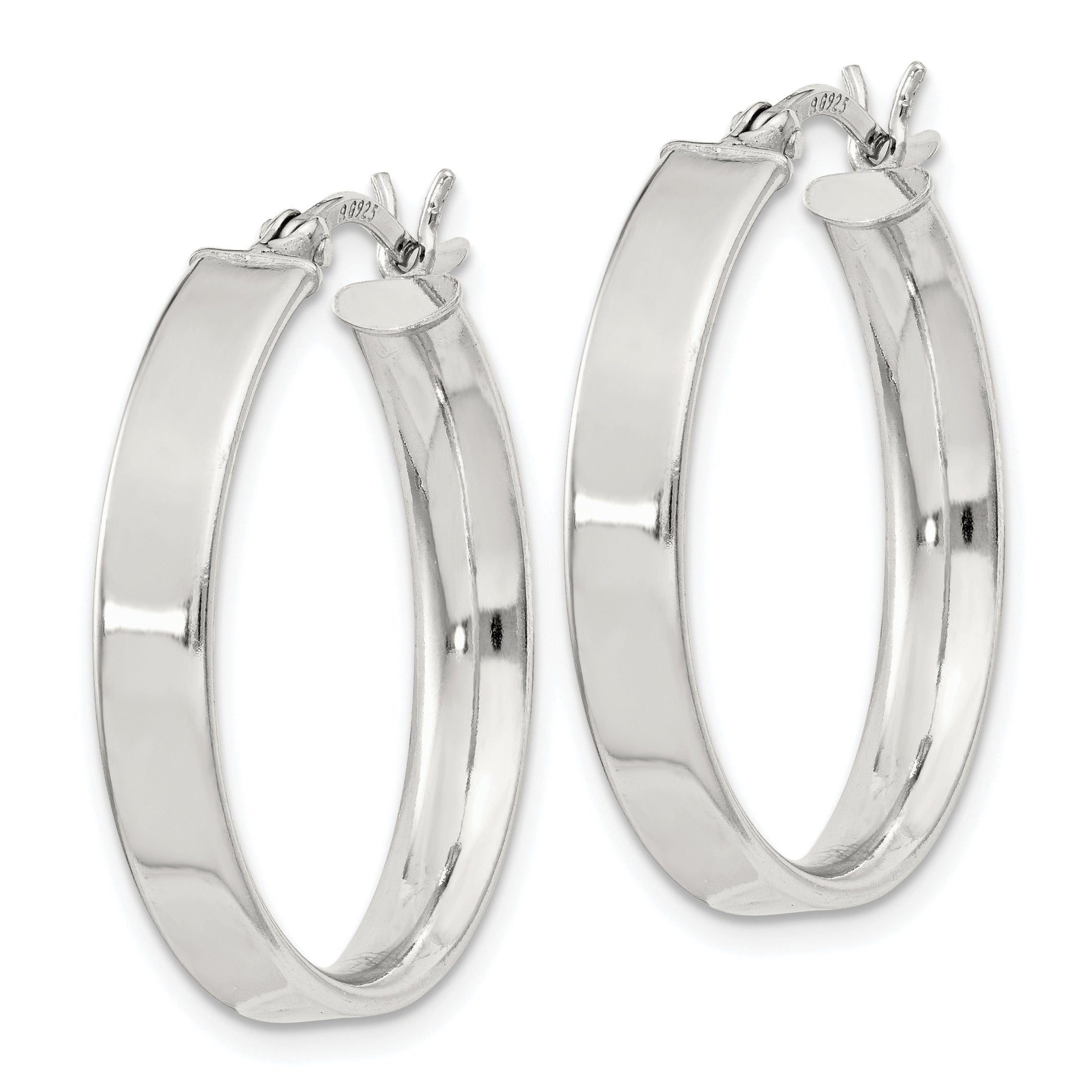 Sterling Silver 4.25x25Hoop Earrings Secondary image